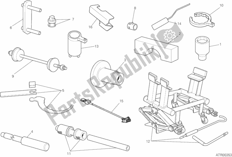 All parts for the 01b - Workshop Service Tools of the Ducati Multistrada 1200 S ABS USA 2016